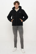 Men's Cappuccino Zipper Puffer Coat - Otto