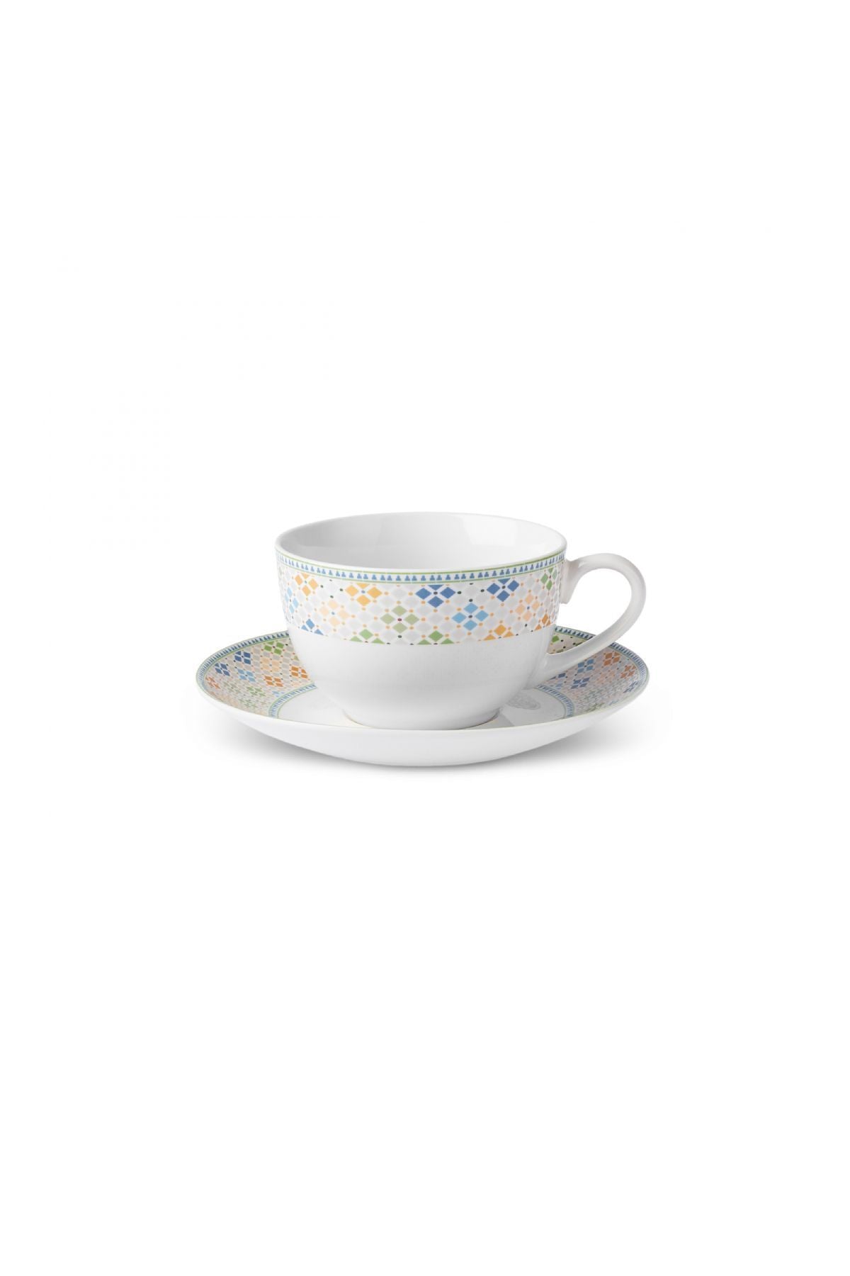 Block Tea Cup & Saucer 220 ml Blue