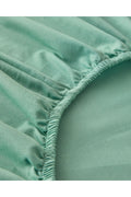 Plain Single Size Elastic Bed Sheet Set Green