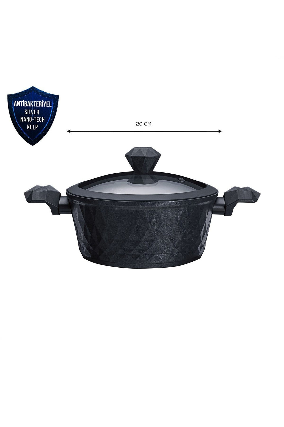 Biodiamond Antibacterial Handle Induction Base 20 Cm 2.3 Lt Cookware