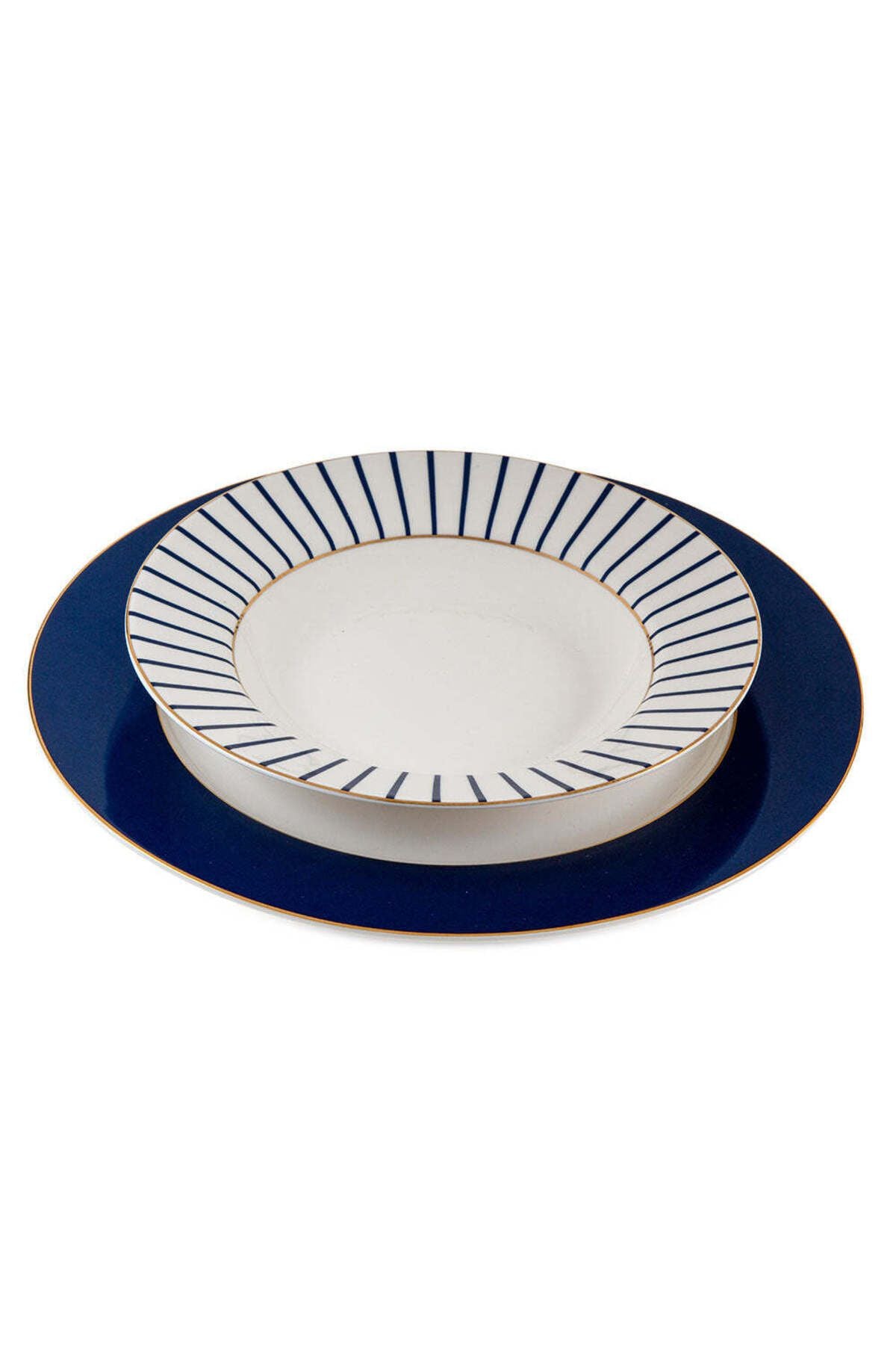 Navy 24 Piece Dinner Set for 6 Seater