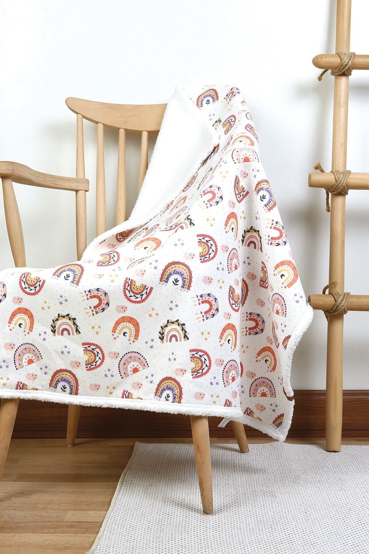 Fluffy Baby Blanket 80x100 Cm Sky Powder Sheep Feather Blanket
