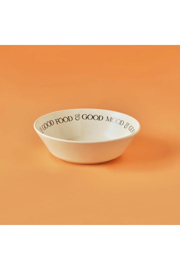 Motto Ceramic Salad Bowl White (24 cm)