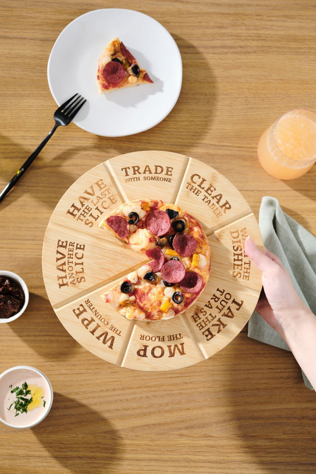 Funny Bamboo Pizza Serving Board 30 cm