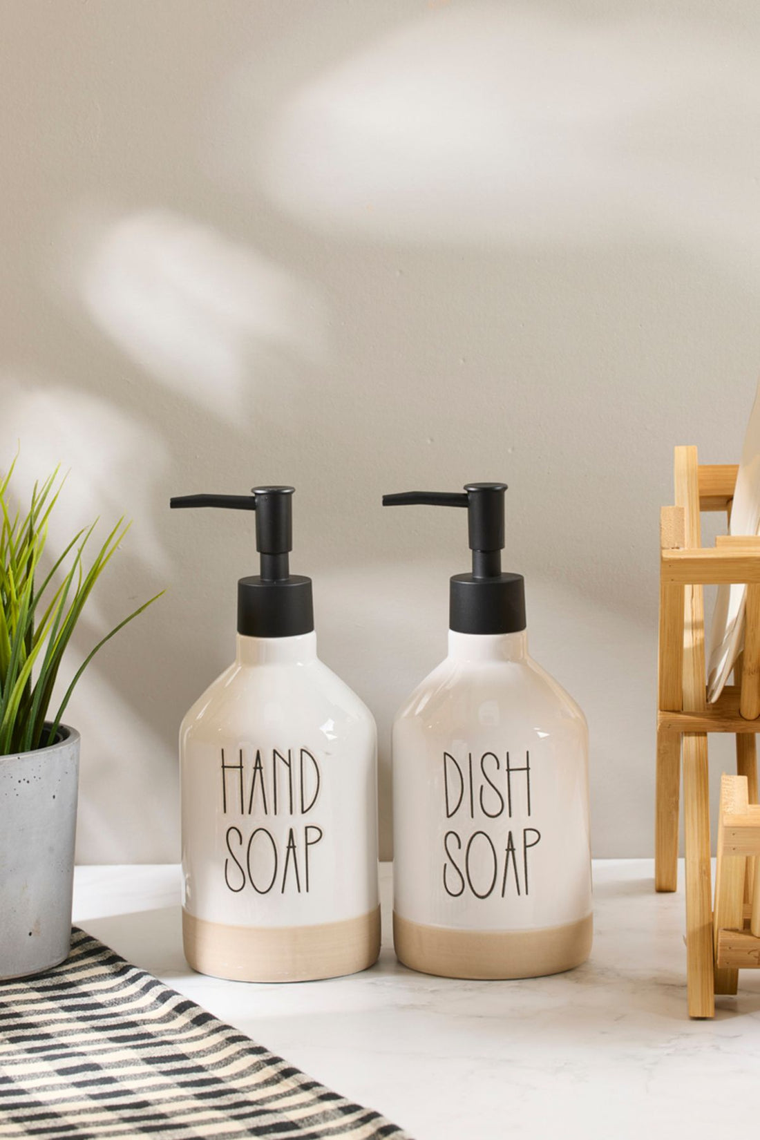 Sapone White 2 Piece Kitchen Soap Dispenser