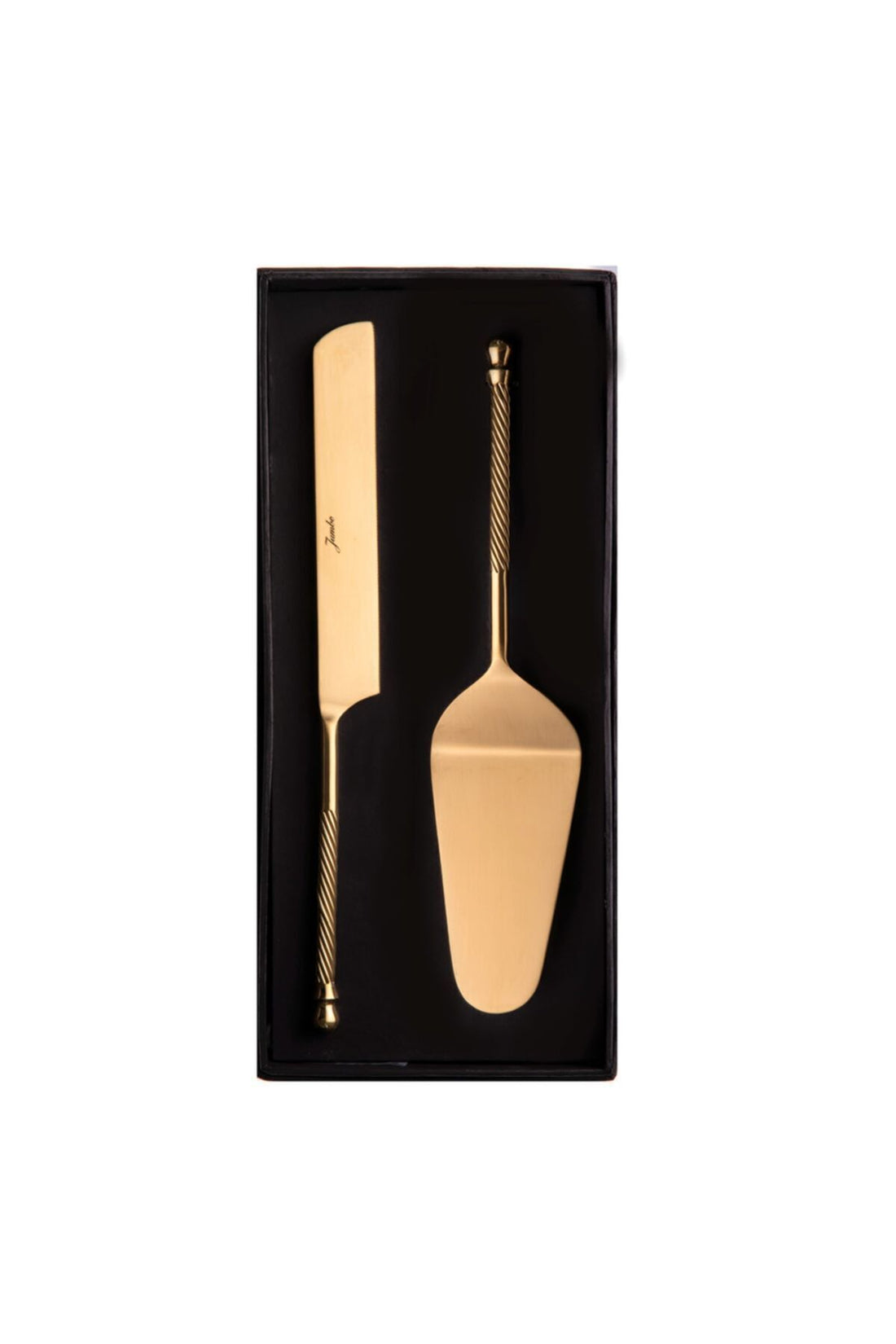 Rope 2 Piece Cake Serving Set Gold