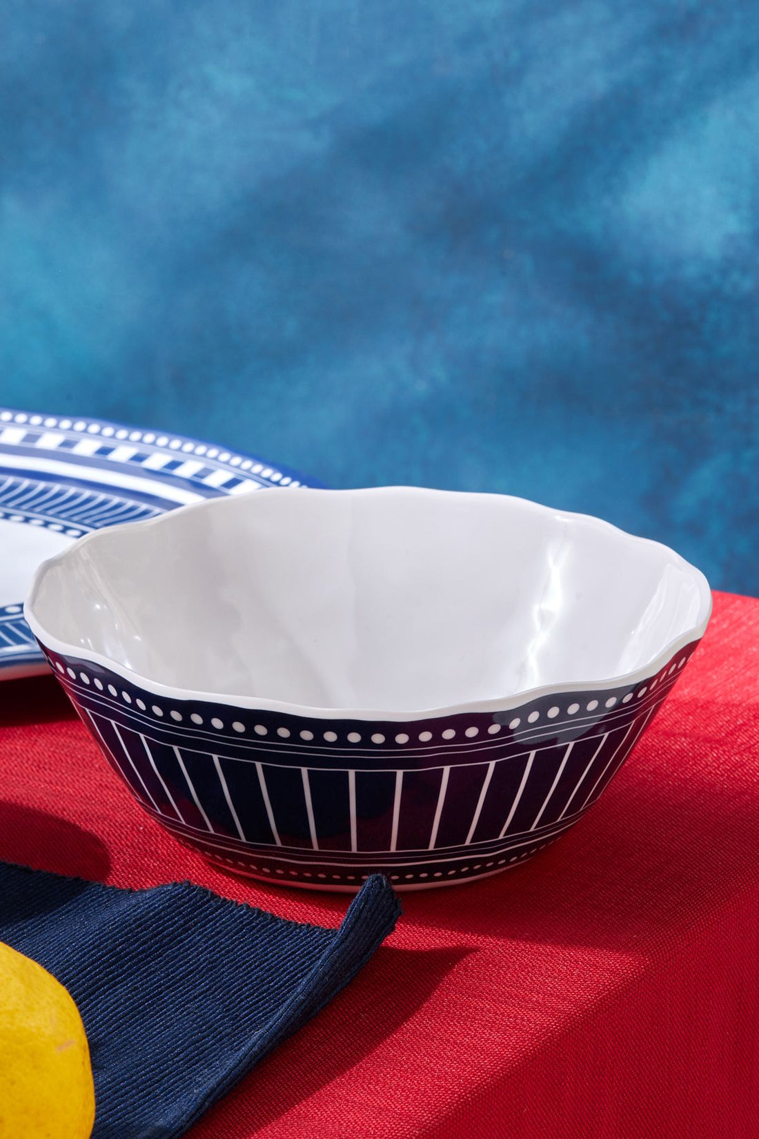 Marin Blue Pattern Melamine Bowl 16 cm