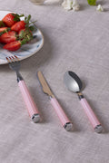 Freya 18 Piece 6 Seater Dining Fork Spoons Knife Set Pink