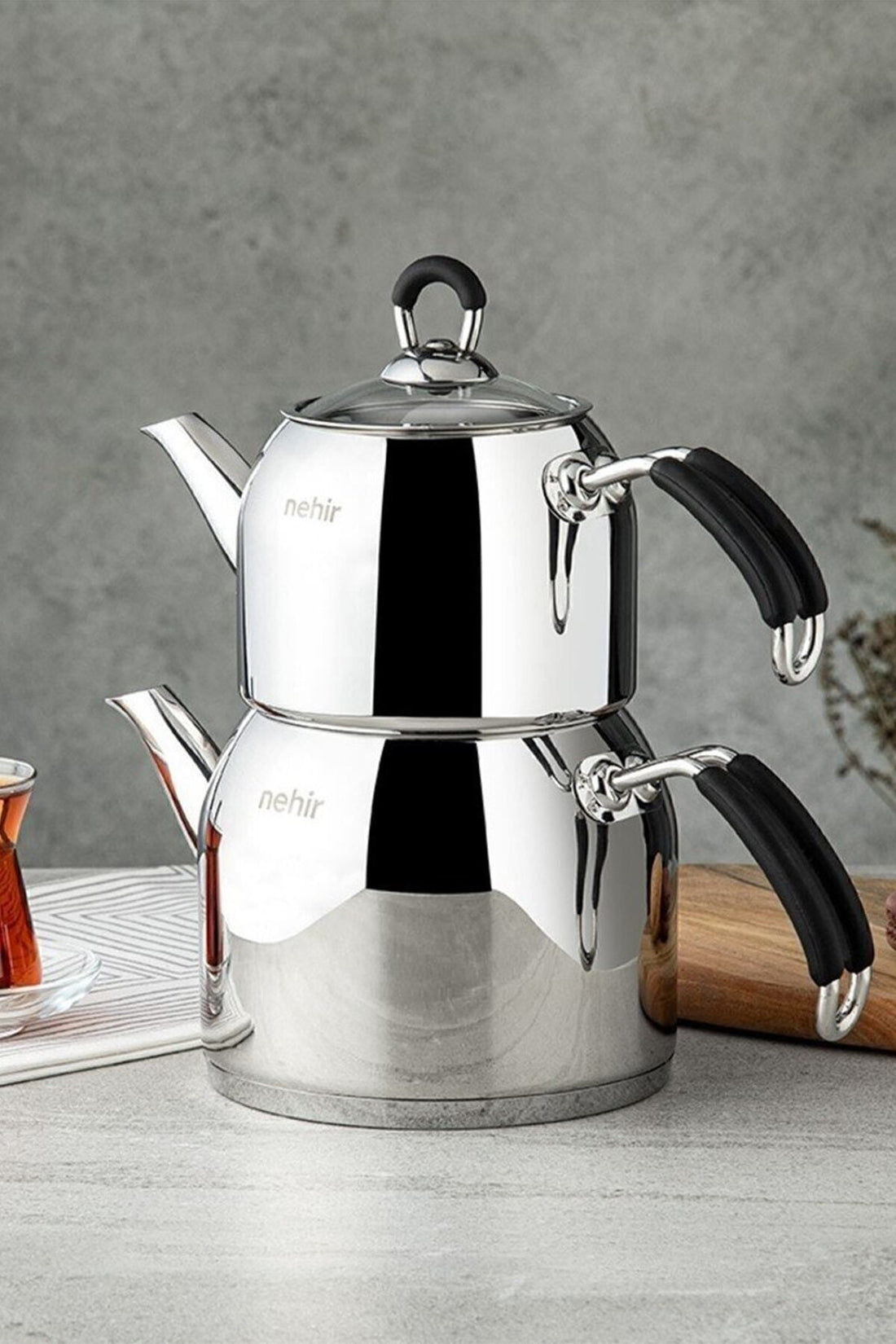 Modern Maxi Steel Teapot Set