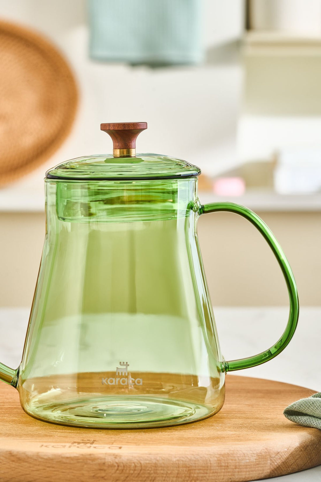 Martina Borosilicate Glass Coffe Kettle/Coffee Pot Green 600 ml