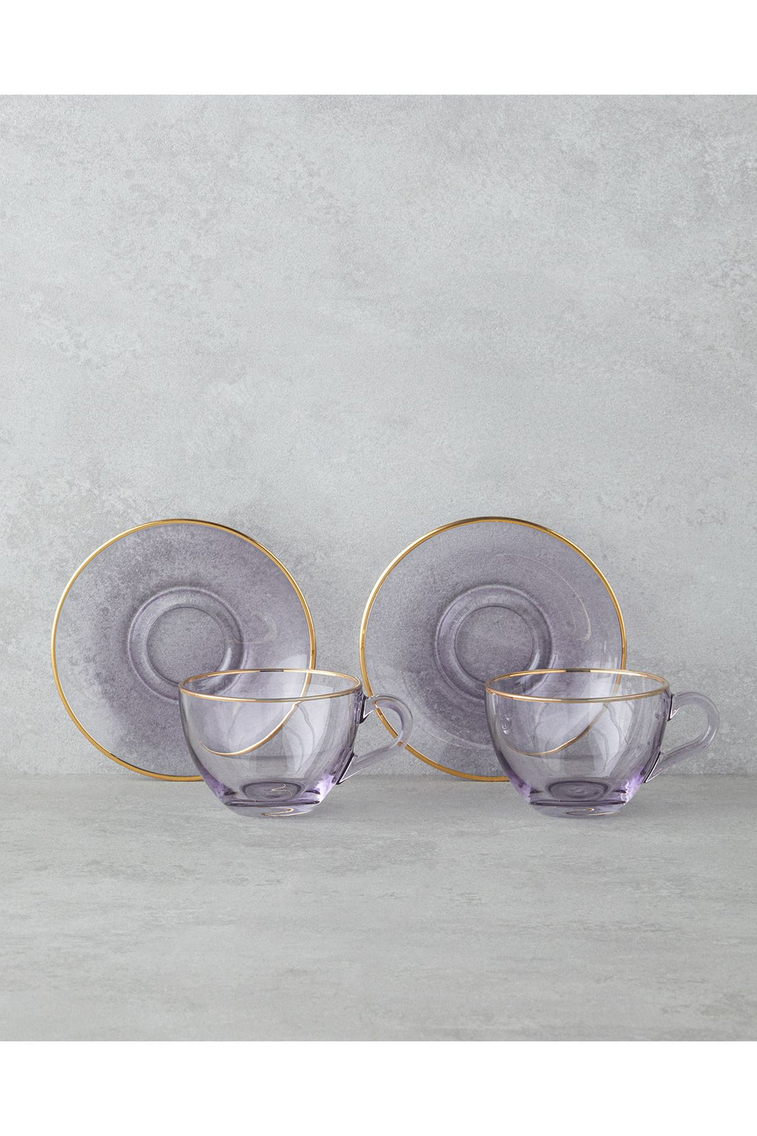 Blaze Glass 4 Pieces 2 Seater Cup Set 240 ml Purple