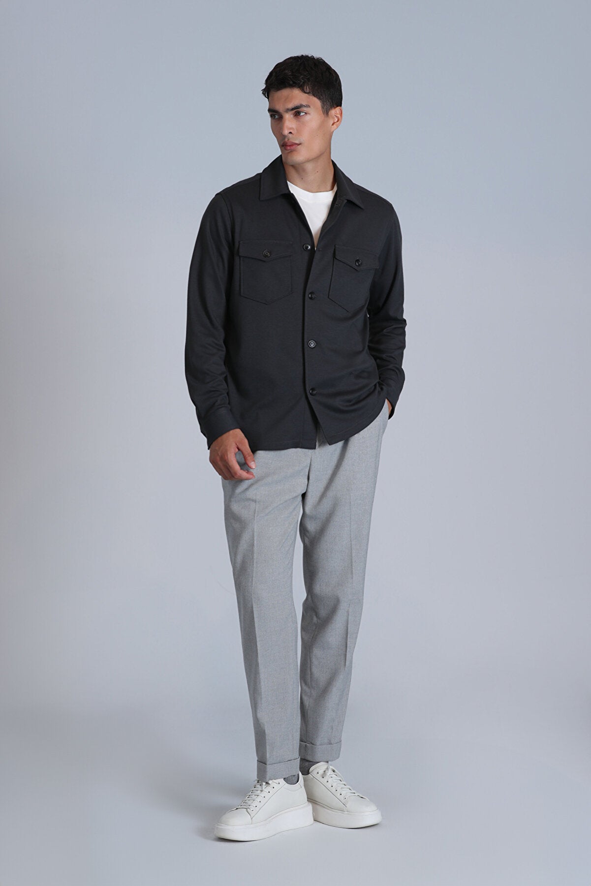 Cameron Erkek Basic Gömlek Slim Fit Haki