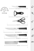 Black Force 6-Piece Kitchen Knife Set with Row