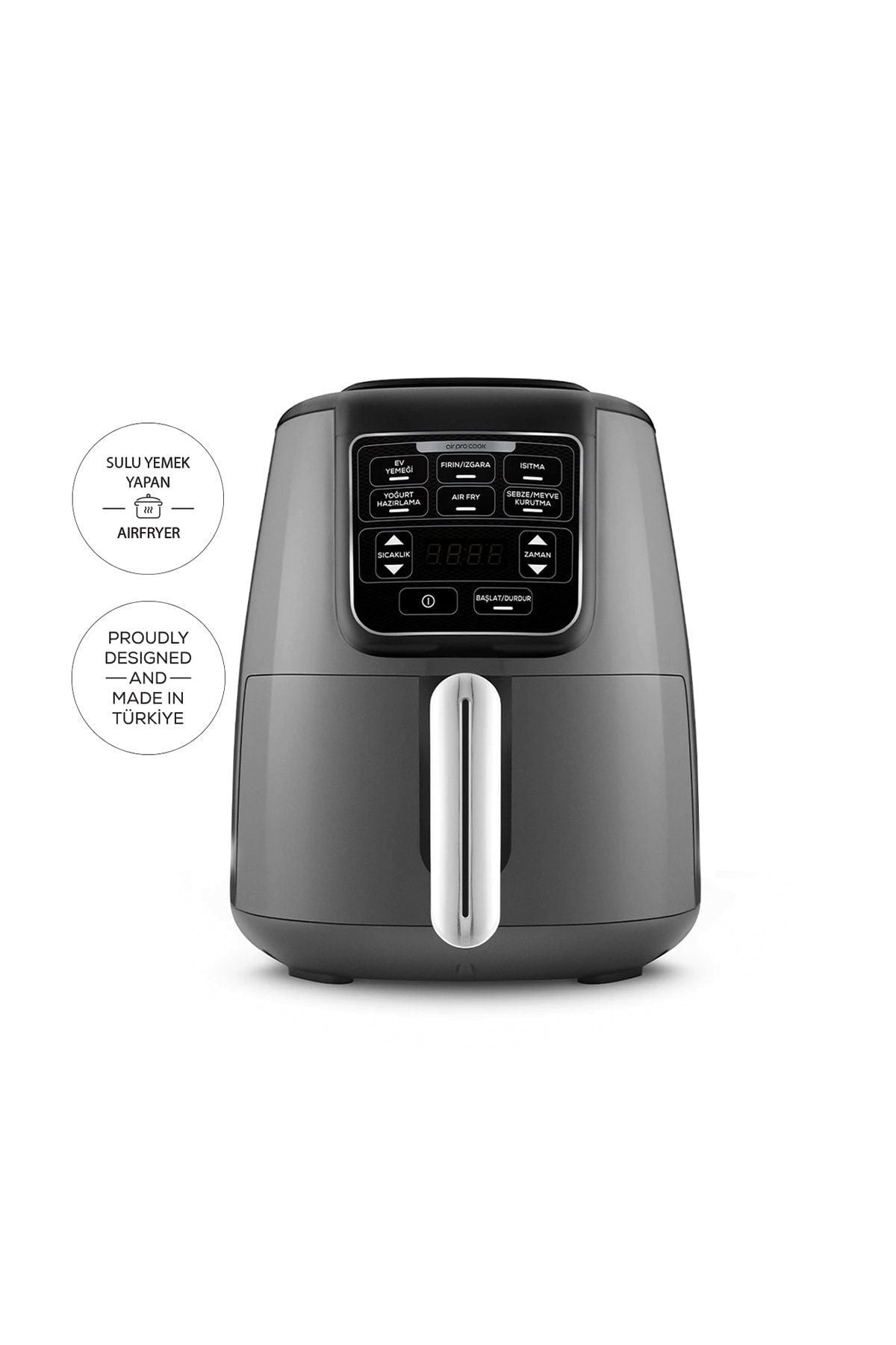 Air Pro Cook XL 2 in 1 Talking Airfryer Space Gray 4 Seater