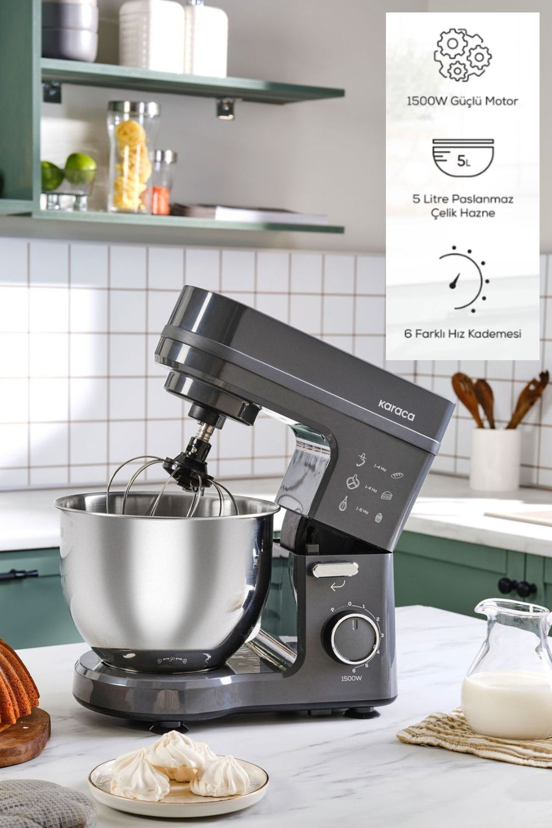 Maestrochef Stella Stand Mixer Space Gray 1500w