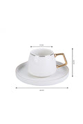 Saturn 6 Person Coffee Cup Set 100 ml Gold