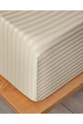 Classy Stripe Twill Single Size Fitted Sheet Beige