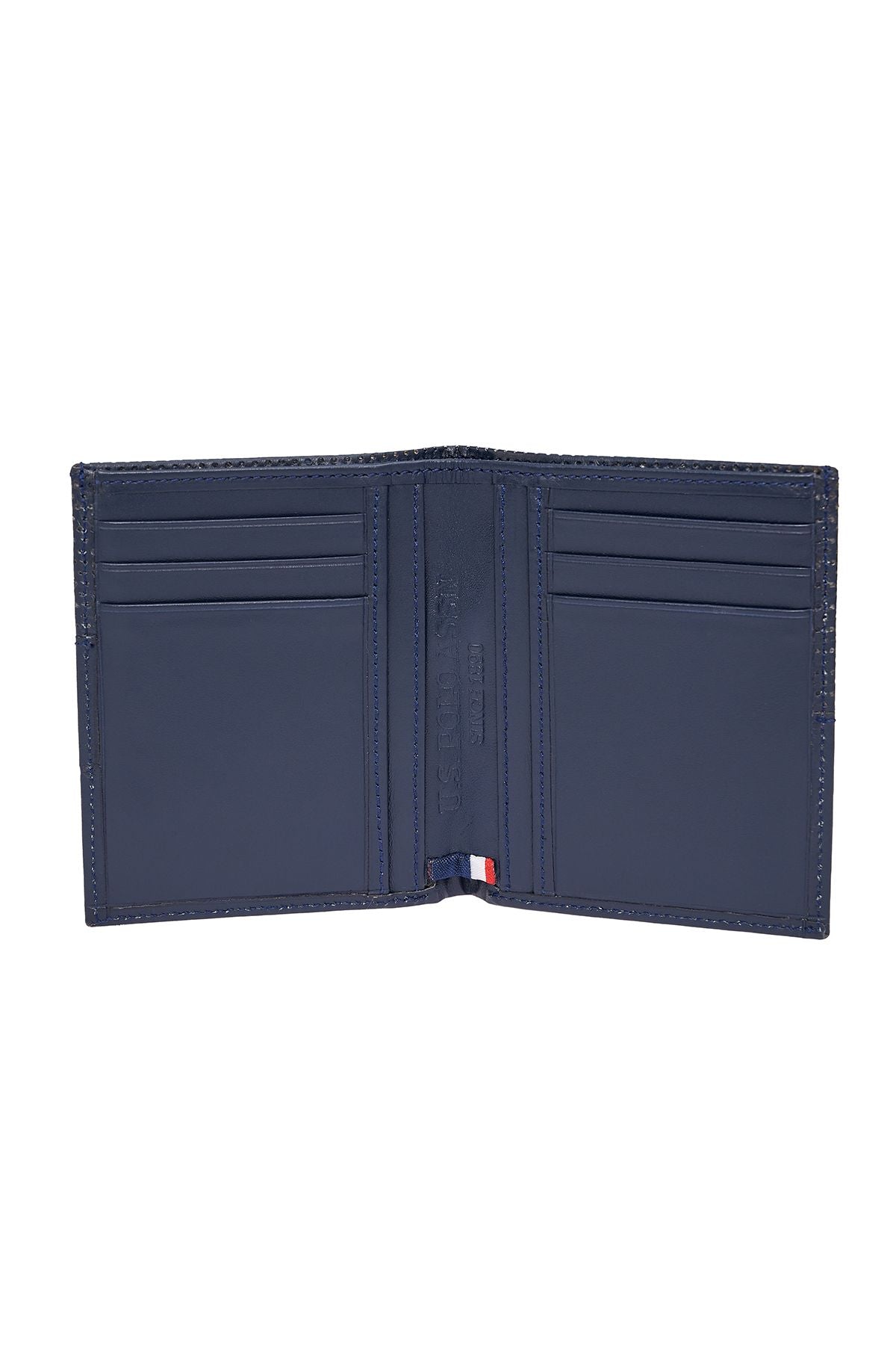 U.S. POLO ASSN. 24013-24014-24615 GENUINE LEATHER WALLET CARD HOLDER NAVY