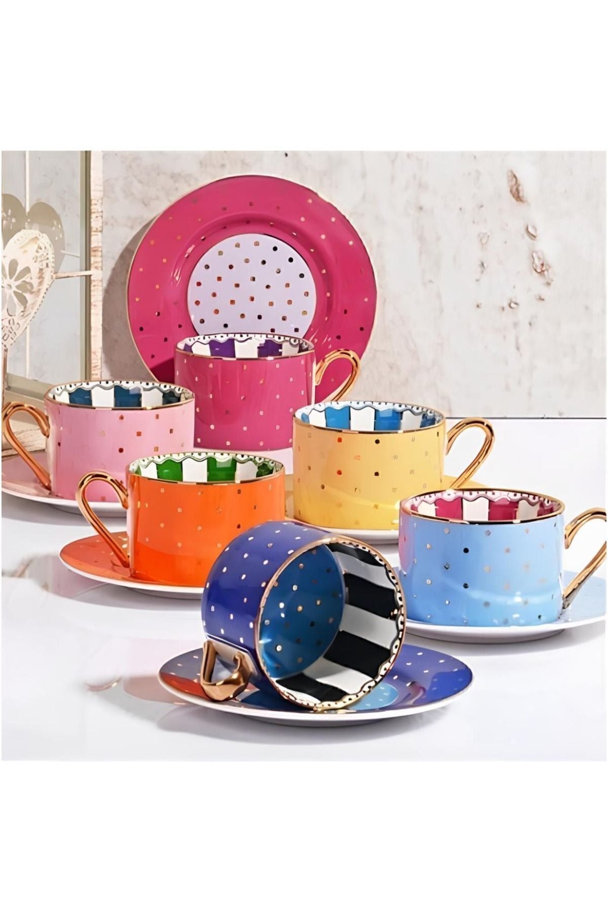 Coffee Cup Set Elite (Colour-Dotted)