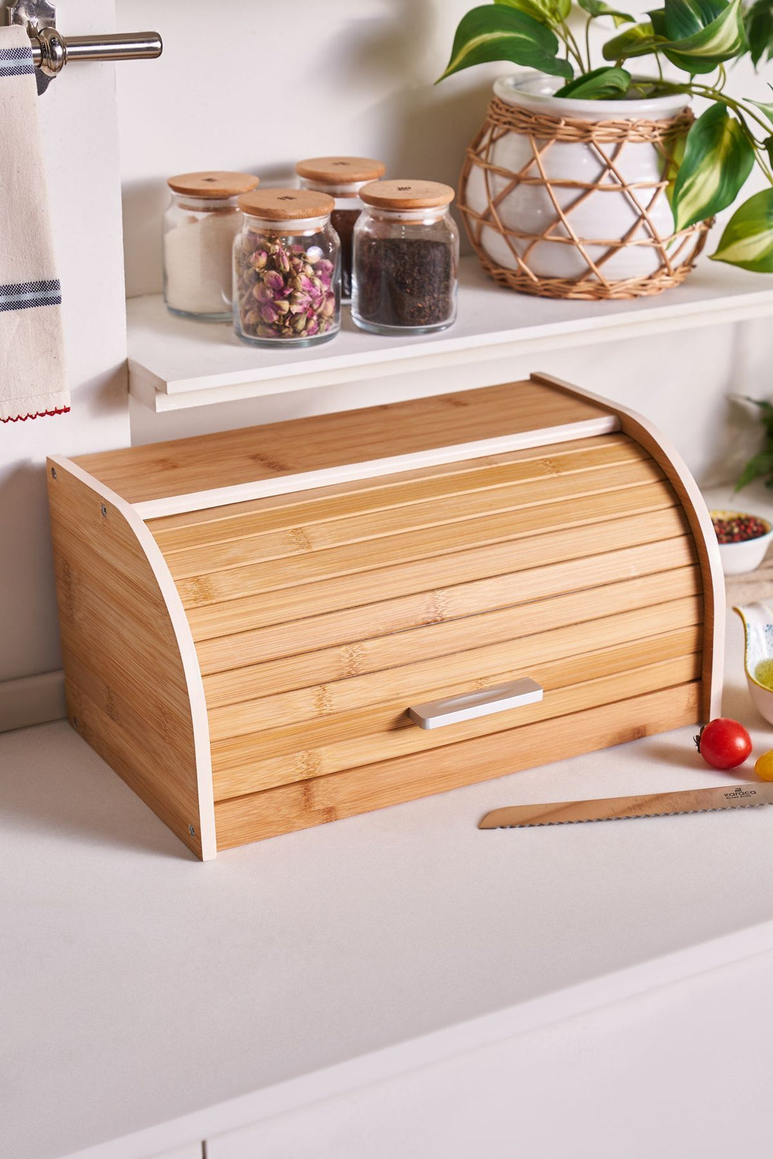 Aksel Bamboo Bread Box 38 cm