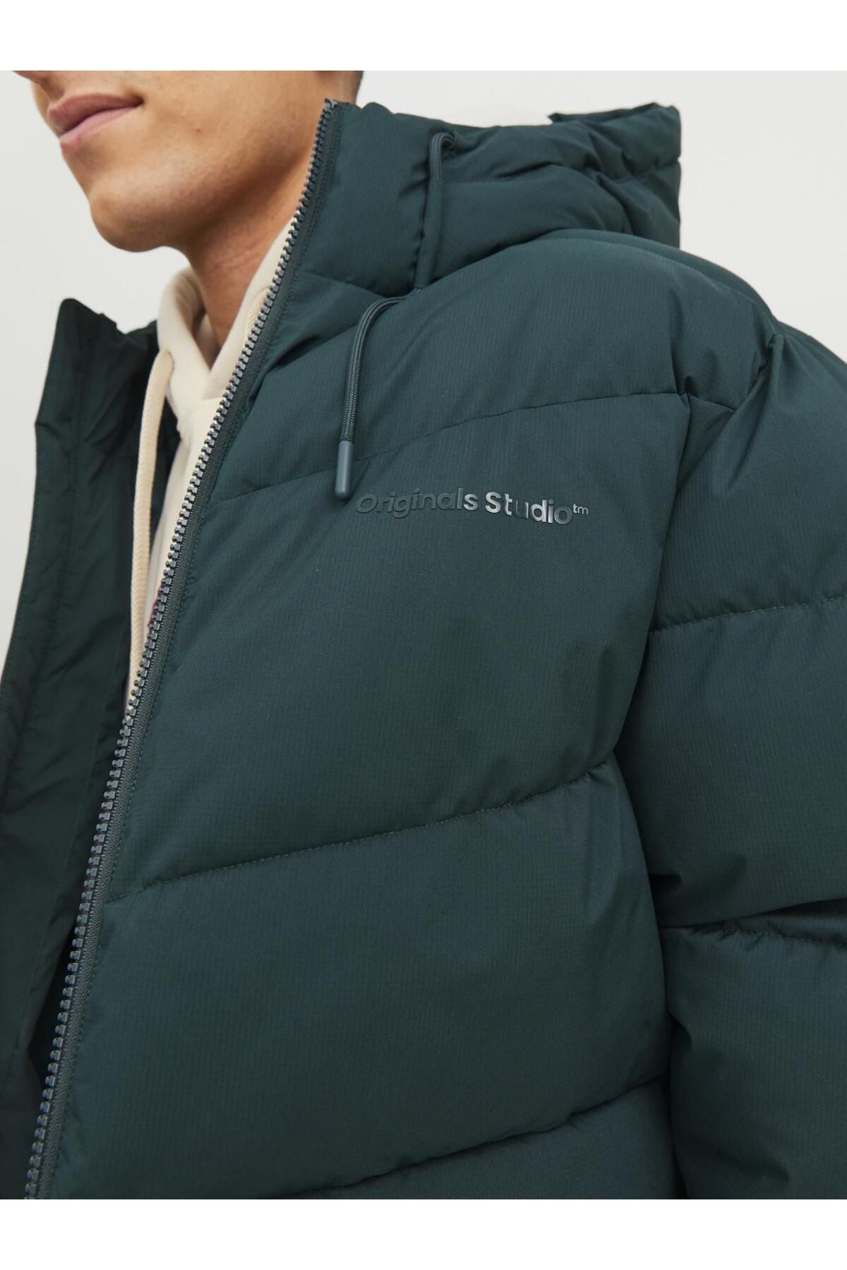 Logo Printed Hooded Puffer Coat - Vesterbro