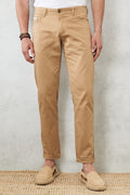 Men's Camel Slim Fit Slim Fit Slim Fit 5 Pocket Stretch Chino Pants