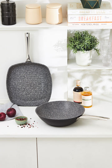 Biogranite Leona Wok Grill Set 28 Cm