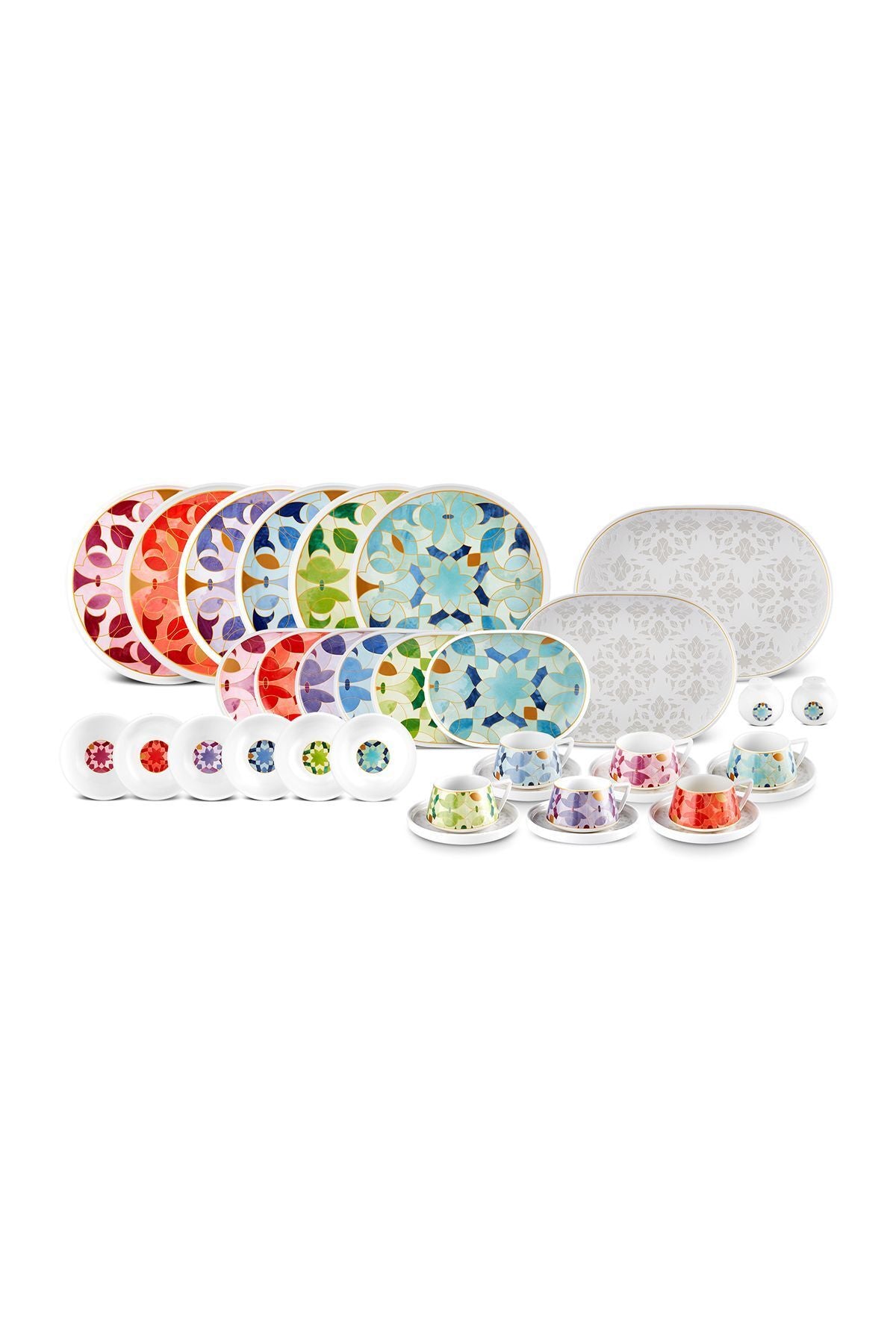 Streamline Aria 34 Pieces 6 Person Porcelain Breakfast/Serving Set