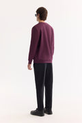 Erkek Bordo Bisiklet Yaka Pamuklu Bi-Stretch Baskılı Regular Fit Sweatshirt A52Y1325