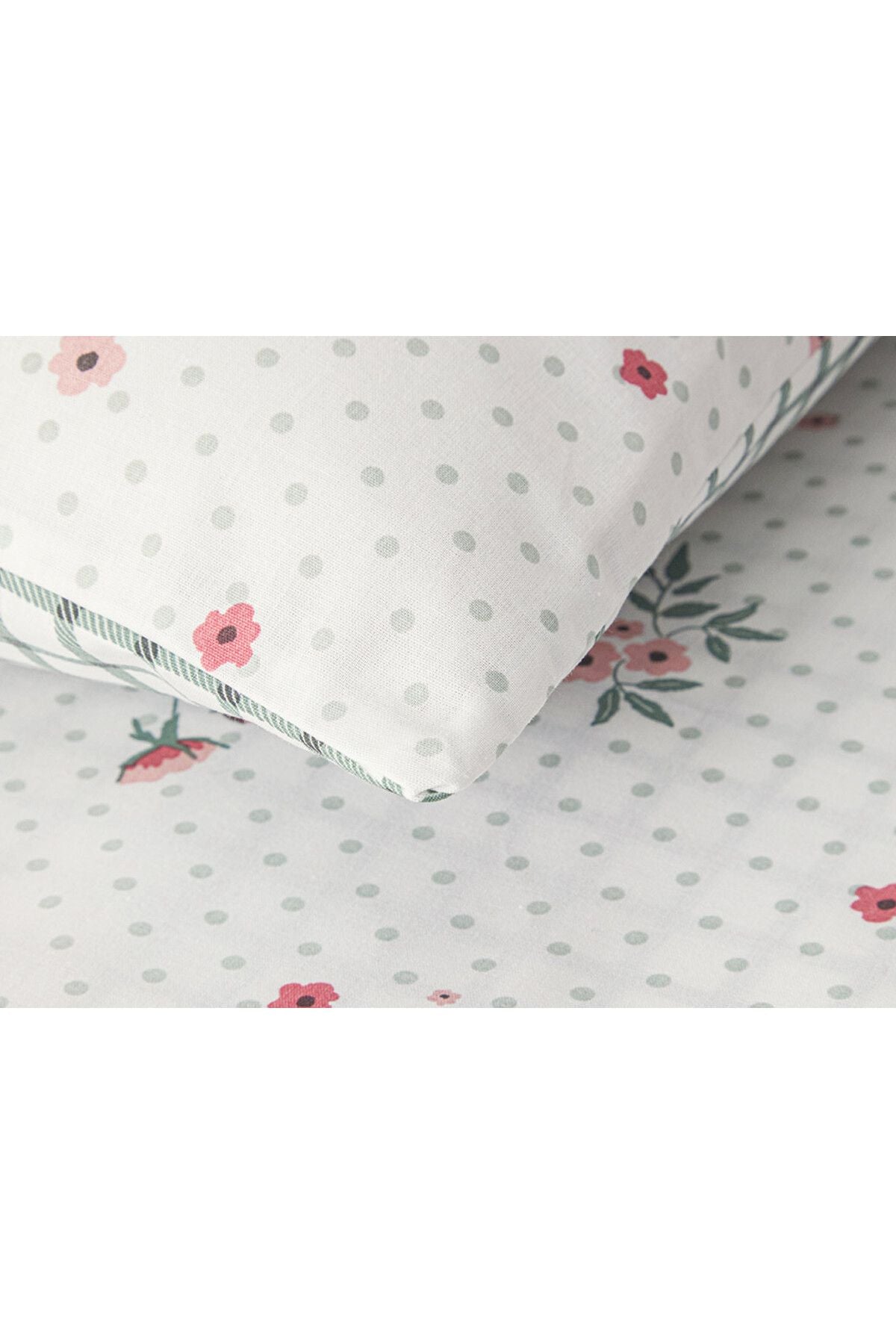 Bloomy Dots Cotton King Size Duvet Cover Set Pink