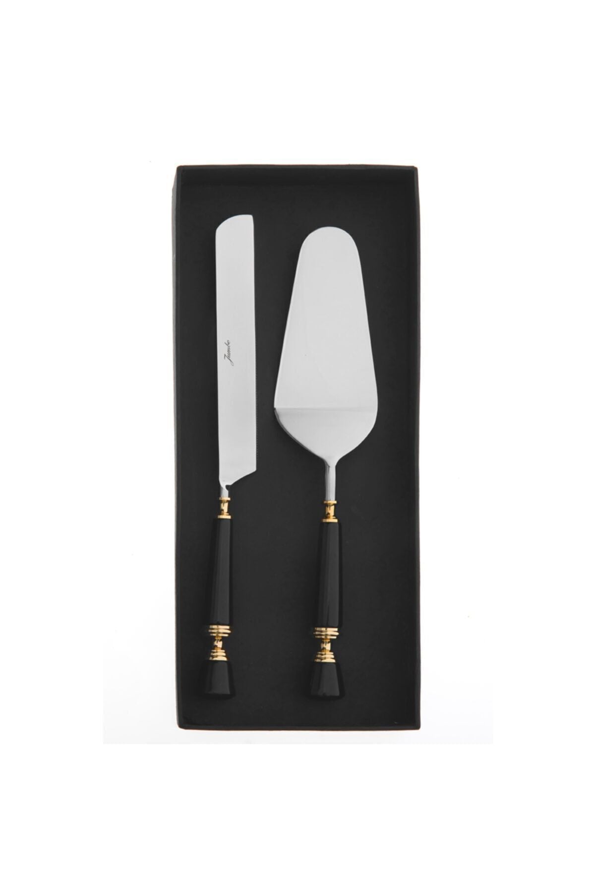 Black 2 Piece Cake Serving Set