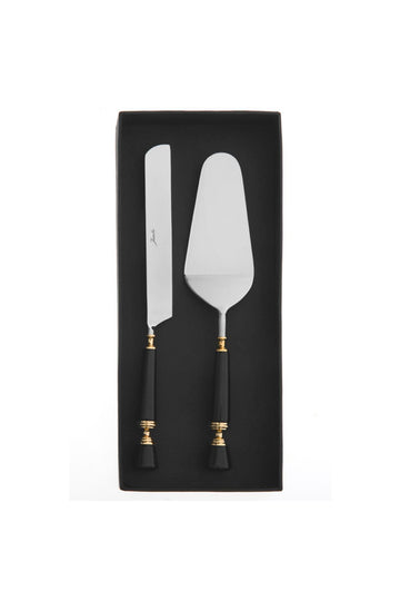 Black 2 Piece Cake Serving Set