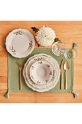 Julia Stoneware 48 Pieces 12 Seater Dinner Set Green