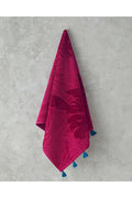 Allover Palmy Cotton Face Towel Fuchsia