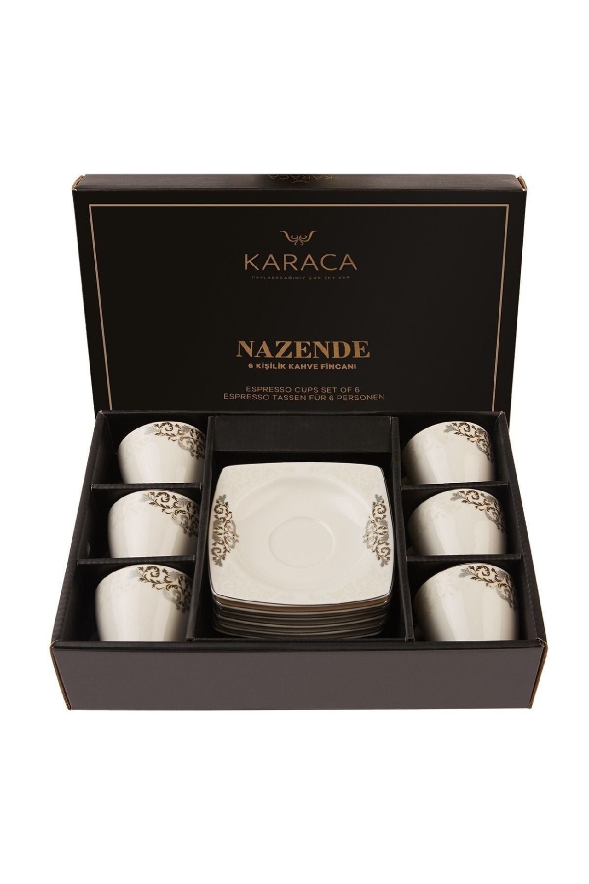 Nazende Coffee Cup Set for 6 Persons 80 ml