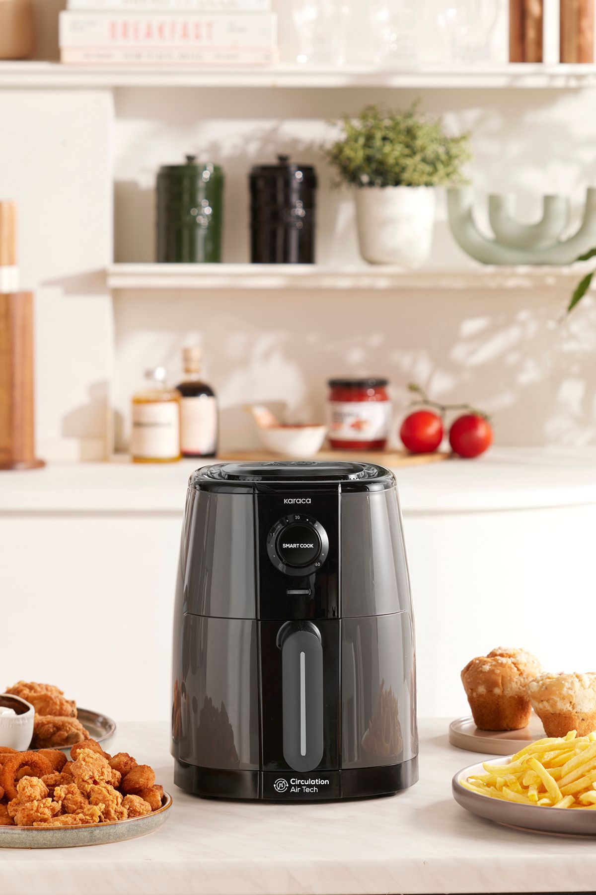 Smart Cook Compact Airfryer Space Grey 2 Seater with Time Adjustment Up to 60 Minutes