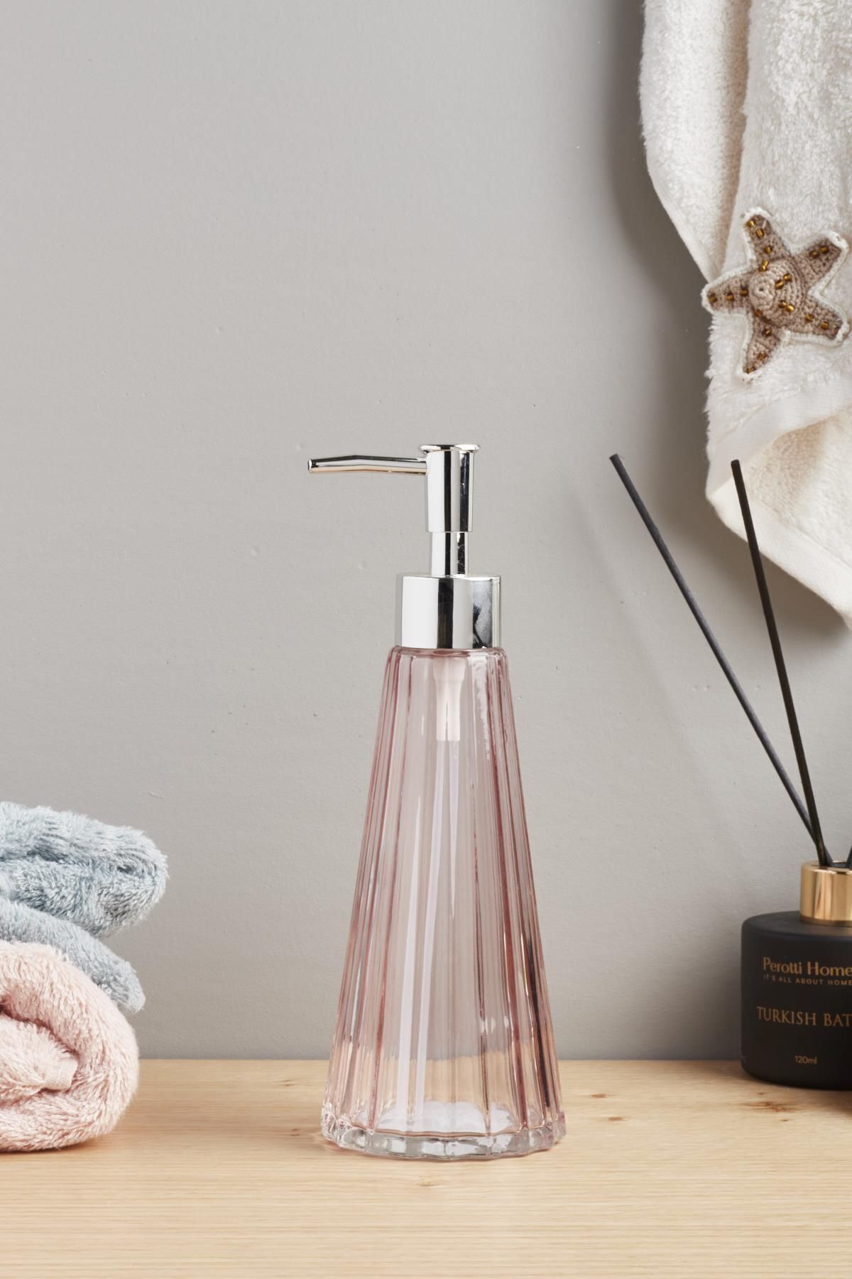 Conic Line Glass Liquid Soap Dispenser