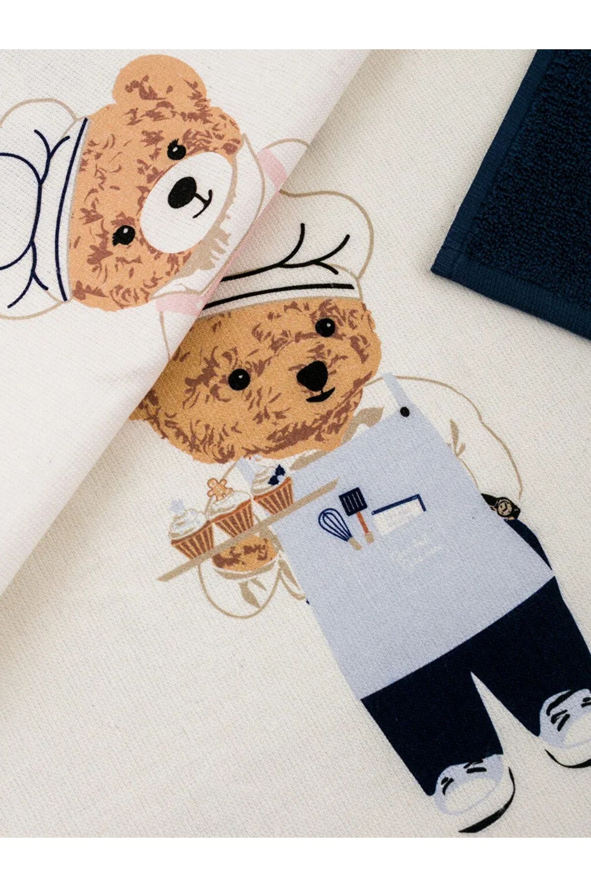 Mixed Printed Teddy Bear Printed Drying Cloth 3 Pcs 40x50 Cm