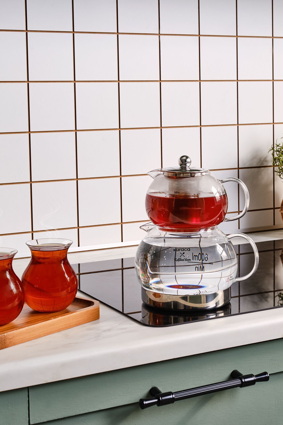 Mini Glass Teapot with Induction Base by X Refika