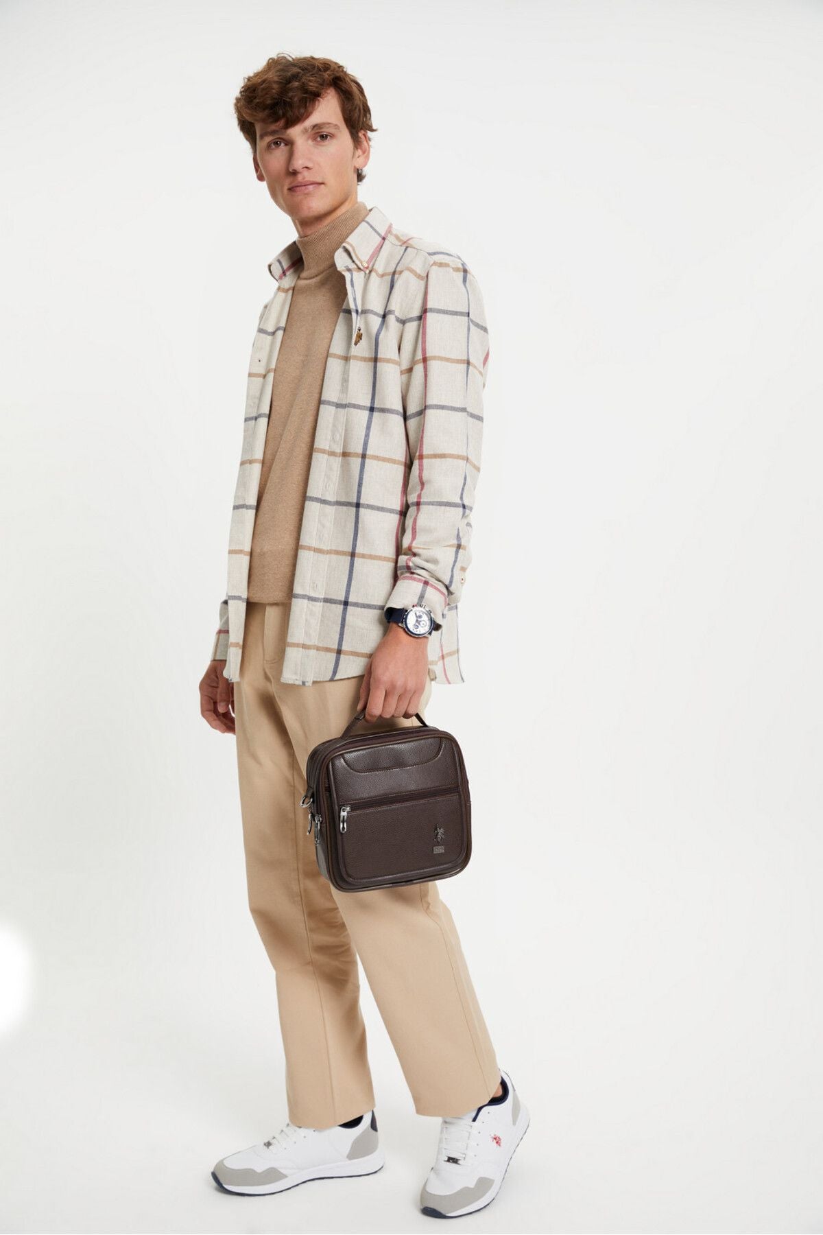 U.s Polo Assn 6760 Men's Handbag Shoulder Bag Cross Bag Brown