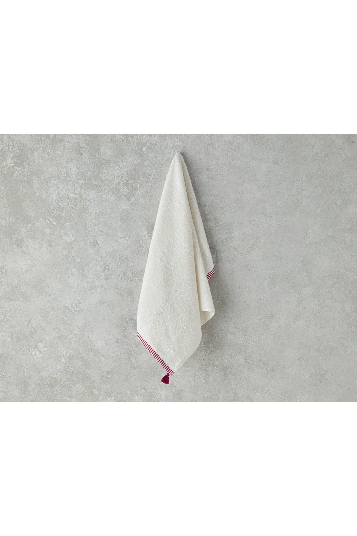 Colorful Lines Cotton Face Towel Ecr-Fuchsia