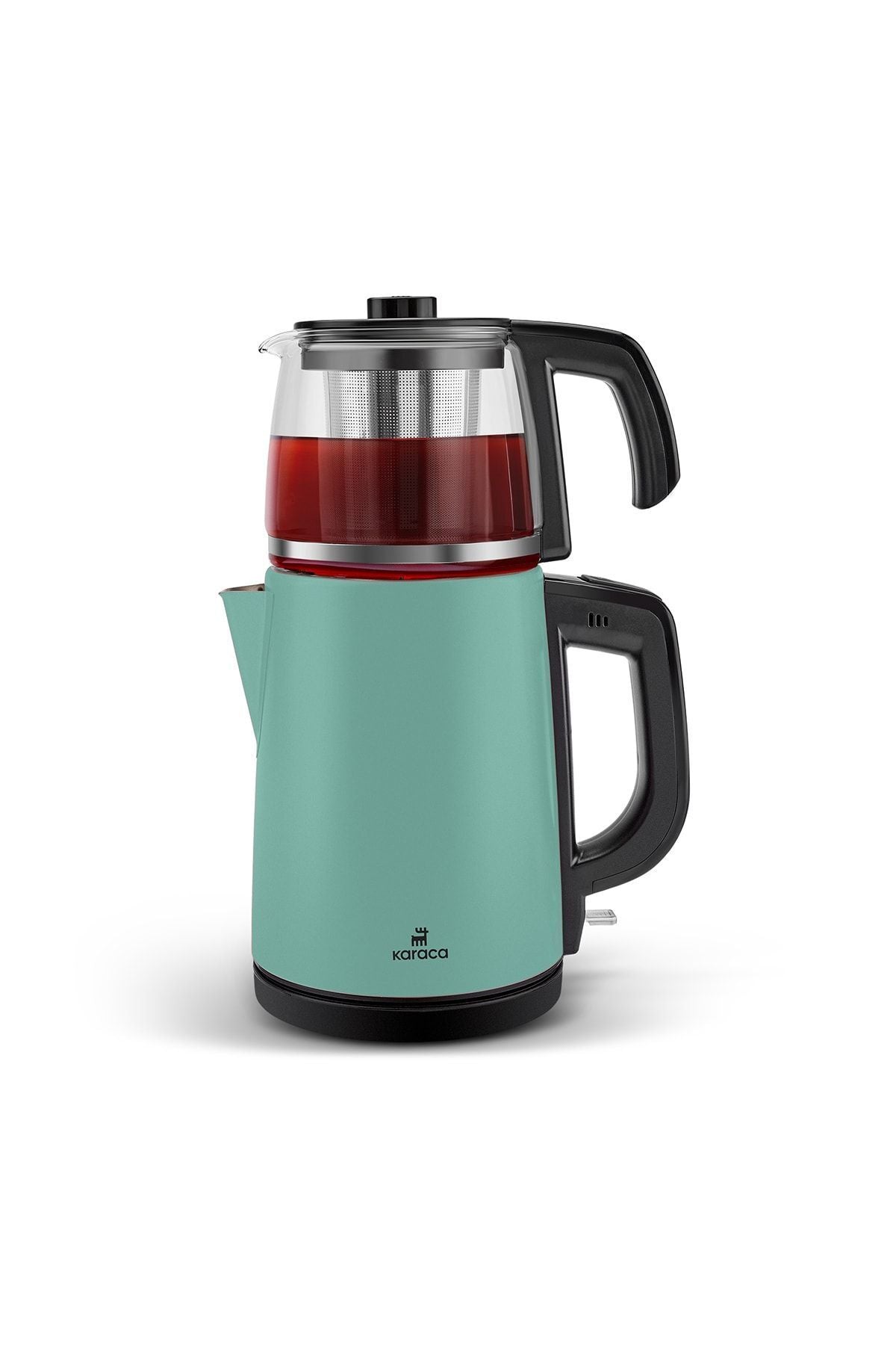 Tea Glass 2 In 1 Steel Tea Maker And Kettle Blue Mist