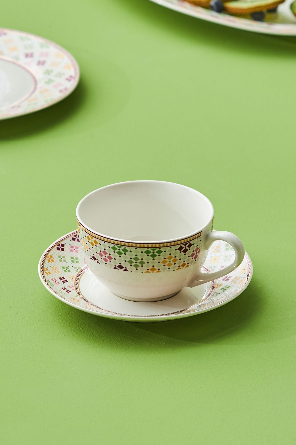 Block Tea Cup & Saucer 220 ml Red