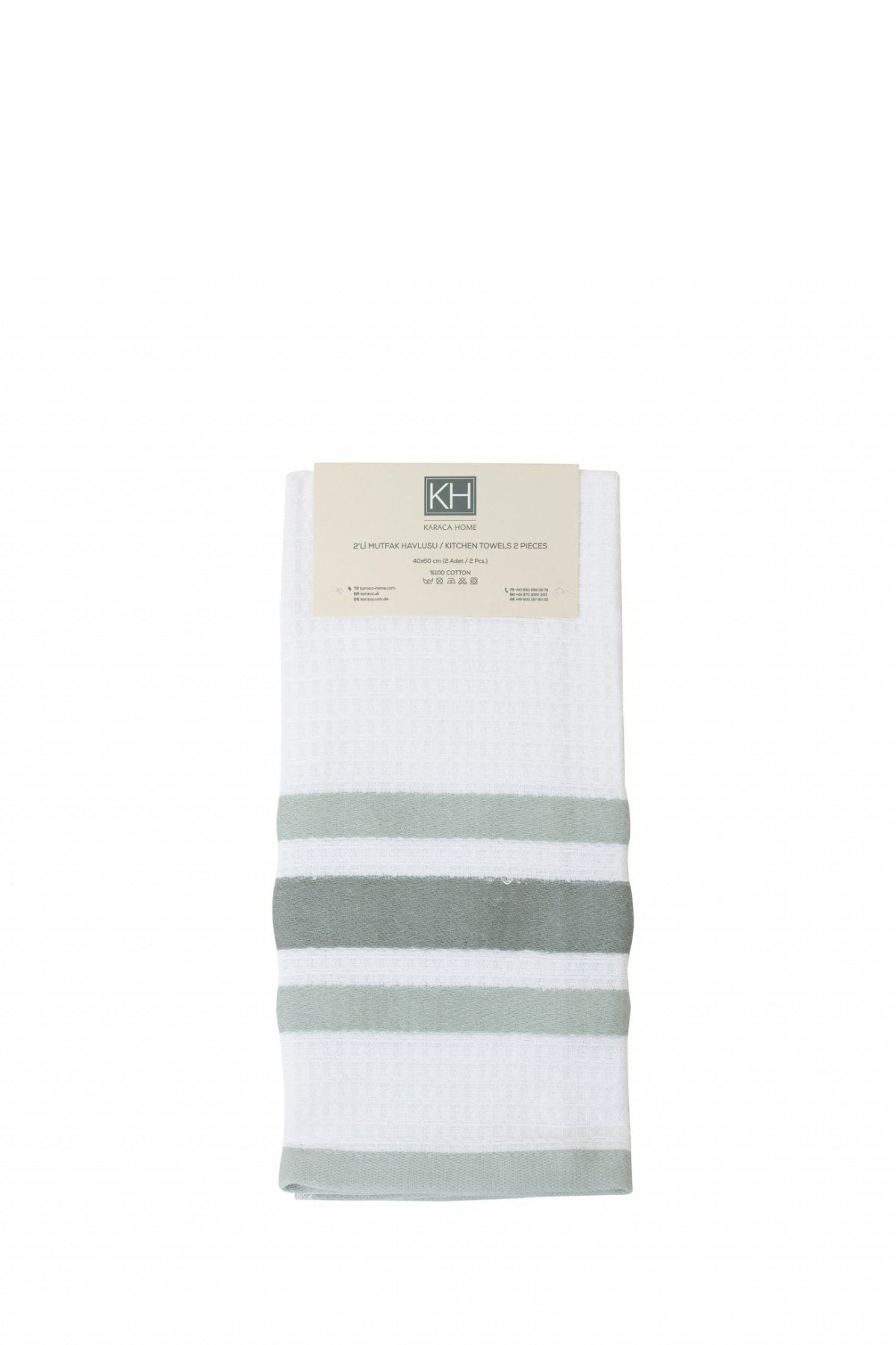 Swiss Green 100% Cotton Kitchen Towel 2 Pack 60x40 Cm