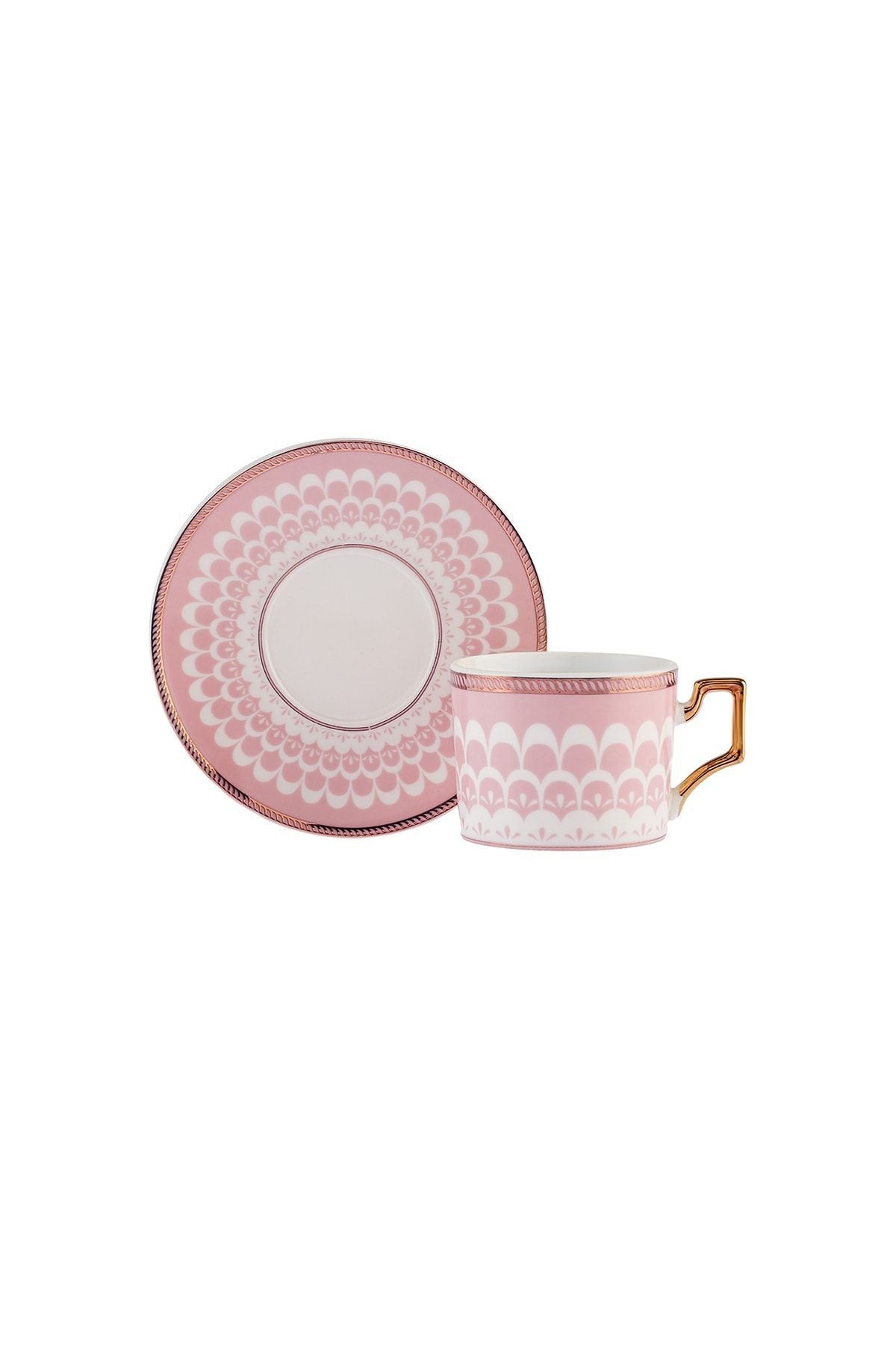 Jolly Pink Flower 2 Person Tea Cup Set 220 Ml