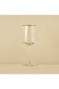 6 Piece Premium Glass Set of 6 Gold (320 cc) Red Wine Glasses