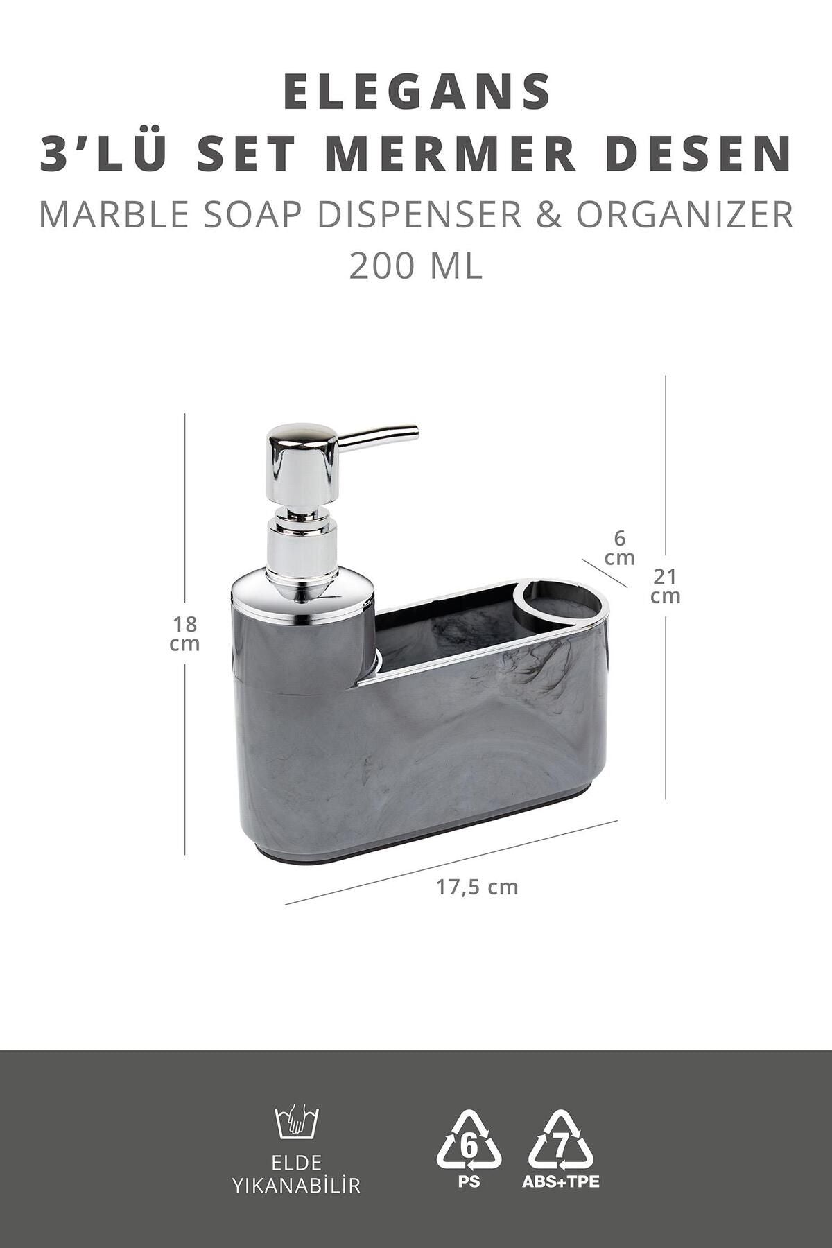 Marble Pattern Elegance Liquid Compartment Soap Dispenser