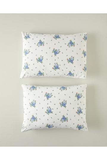 Fragrant Flowers 2 Piece Pillowcase Blue