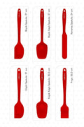 Drongo Heat Resistant Fireproof Non-stick Silicone Spatula Set 6 Pieces Red