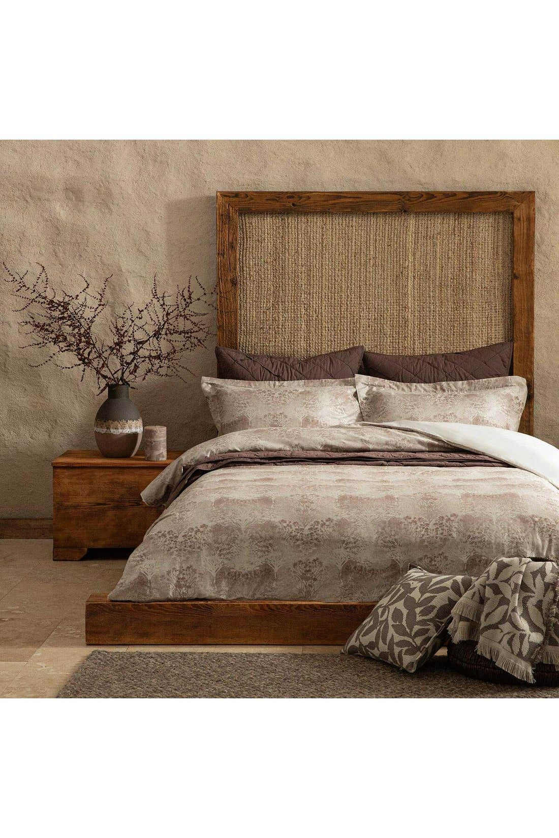 Forrest Duvet Cover Set King Size 230x220 cm Brown
